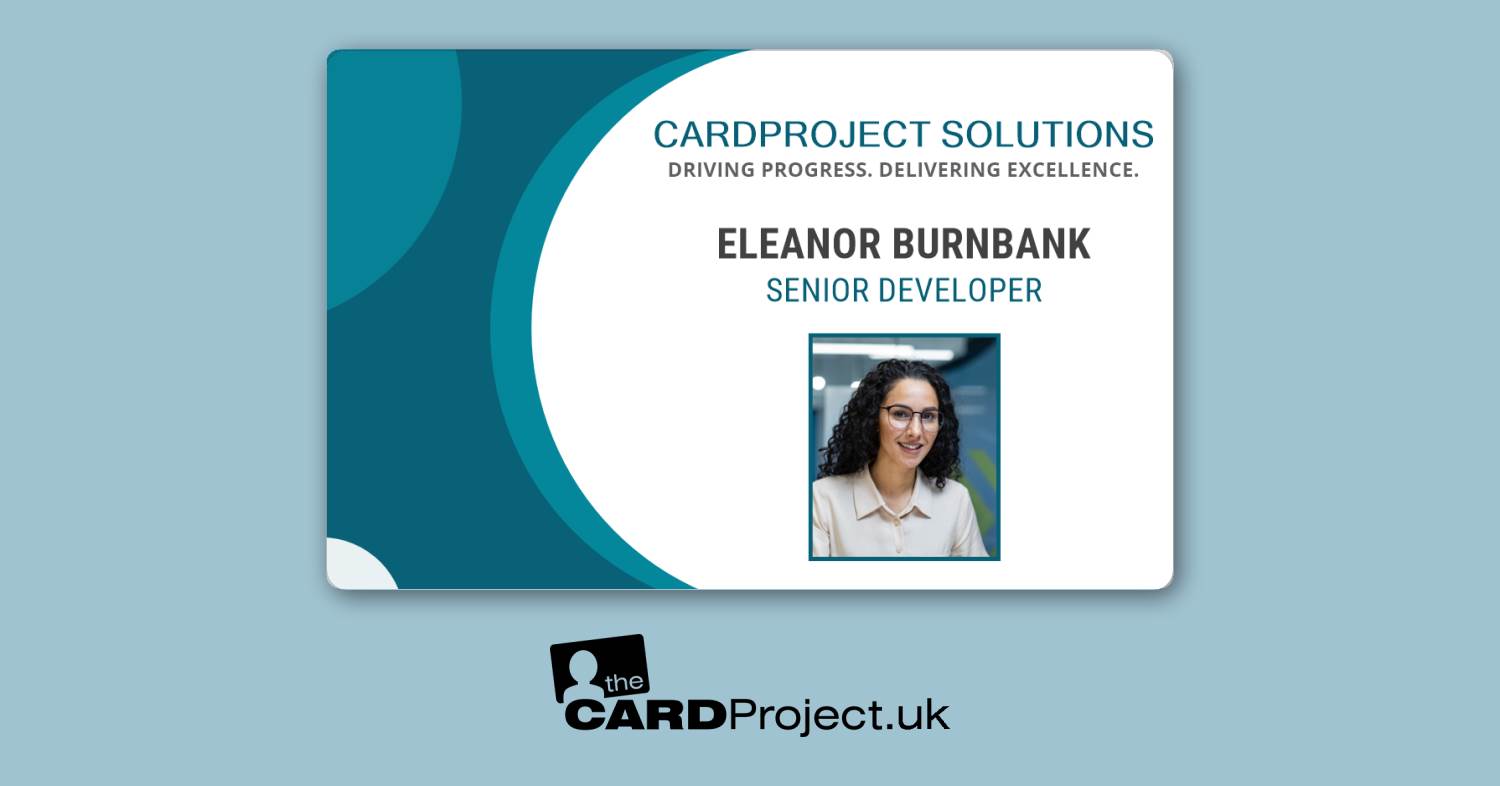 Teal Curve Double Sided Staff ID Card (FRONT)